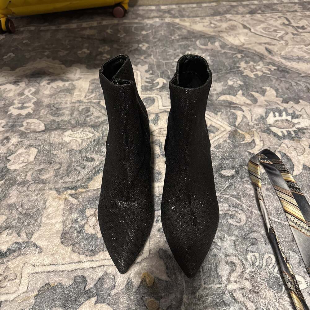Olivia + Kate Ankle Boots Womens Glittery Black